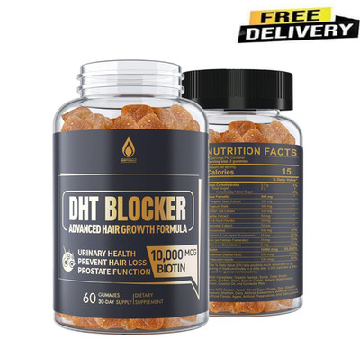 DHT Blocker Gummies Hair Growth Supplement, Super Potency Saw Palmetto & Biotin