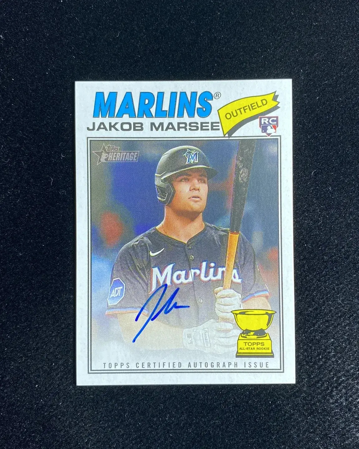 2026 Topps Heritage Real One #ROA-JMA Jakob Marsee RC Rookie Auto Marlins PL97