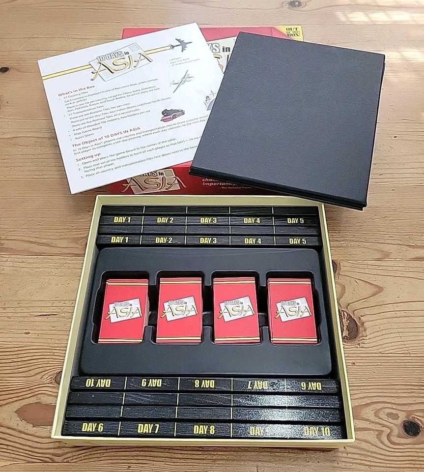 10 Days In Asia Board Game 100% Complete Out of the Box Route Building Strategy - Image 4 of 4