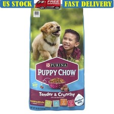 High Protein Dry Puppy Food Tender Crunchy Beef Rice 30lb Kibble Nutrition New 1.42 per pound