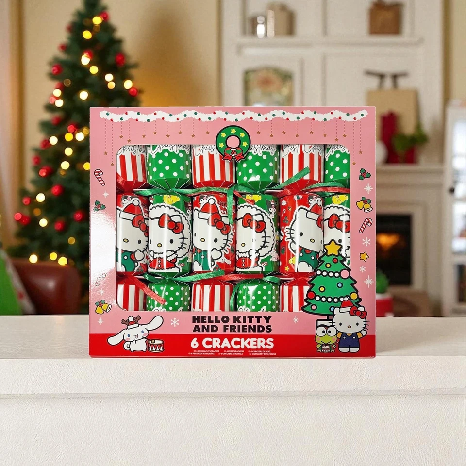 6X Crackers de Navidad Hello Kitty & Friends Fiesta para Niños Juegos Cena Mesa - Imagen 2 de 4