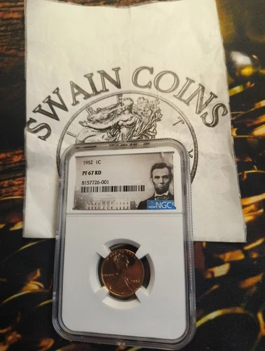 1952 1c Lincoln Wheat Cent - Proof ~ NGC PF 67 RD E-145