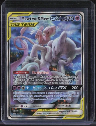 2019 Pokemon Black Star Promo Power Partnership Tins #SM191 Mewtwo & Mew GX