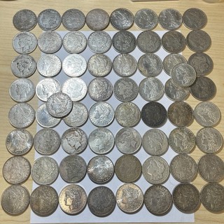 Coin Collection Lot Of 66 Morgan / Peace Silver Dollars Wide range of dates!