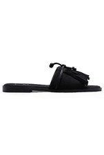 Women's Tassel Fringe Dressy Open Toe Slip on Slide Party Night Out Flat Sandal