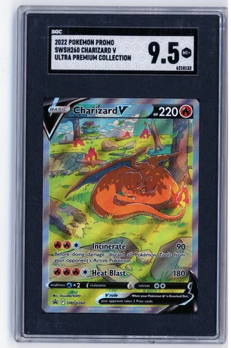 💥 2022 Pokemon CHARIZARD V Ultra Premium Collection HOLO #SWSH260 GEM SGC 9.5