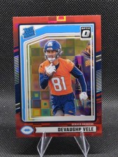 2024 Panini Donruss - Rated Rookie Devaughn Vele #395 Optic Preview Red Pandora