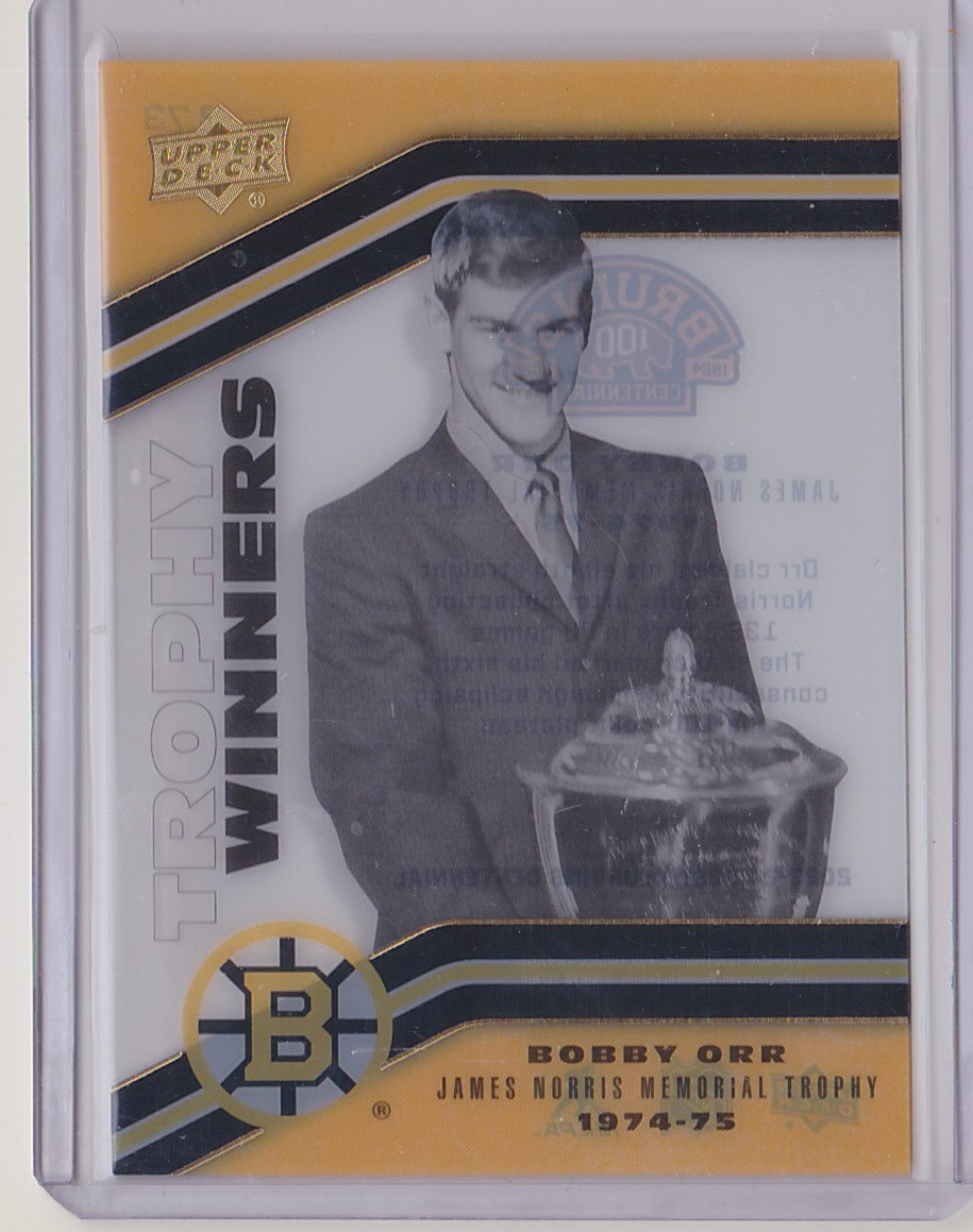 23-24 Upper Deck Bobby Orr ACETATE Trophy Winners Boston Bruins Centennial 2023