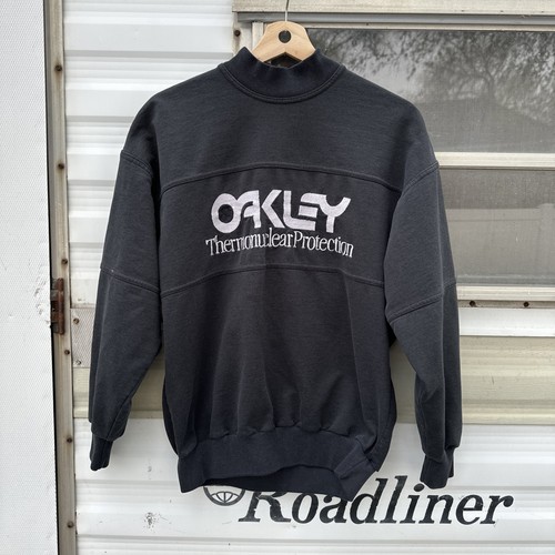 Vintage Oakley Software Sweatshirt Herren M schwarz thermonuklearer Schutz hergestellt in den USA