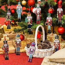 12 PCS Wooden Nutcracker Soldier Hanging Ornaments