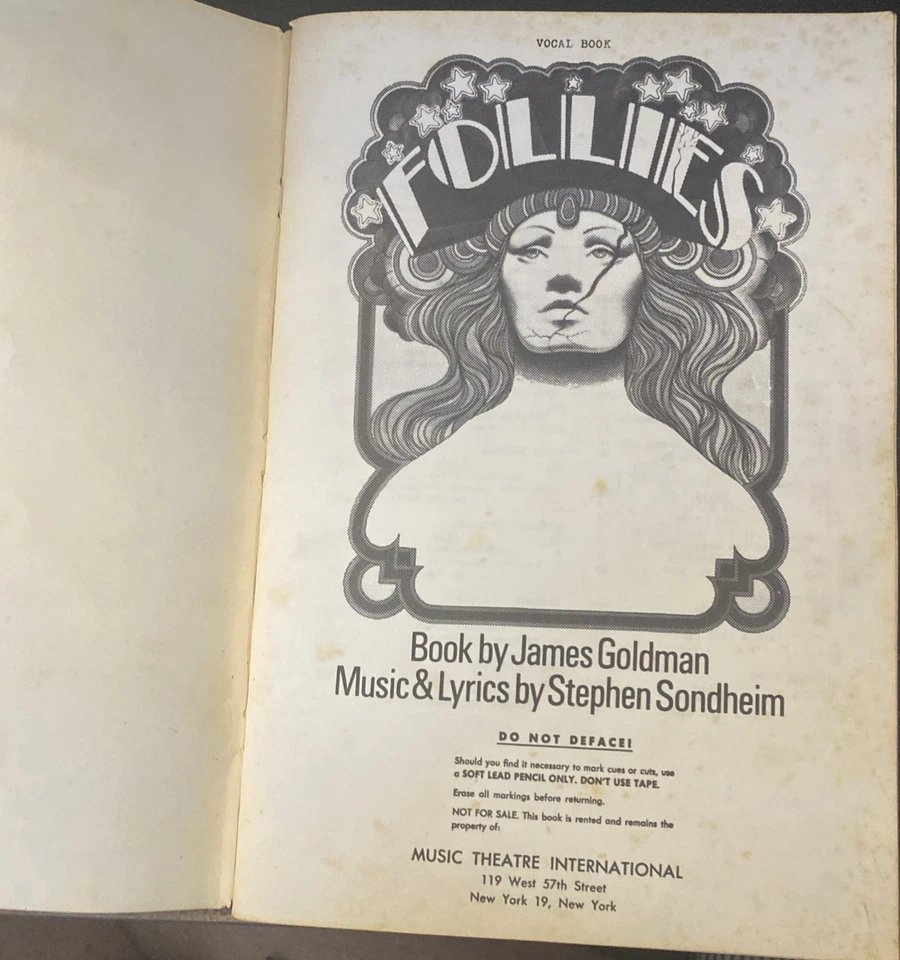 Sondheim Follies Vocal Score Book RARE - Image 2 of 4