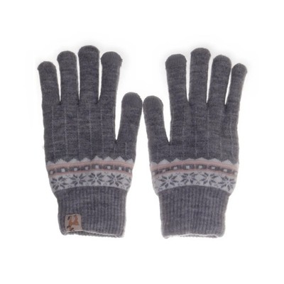 Handschuhe, Größe: 6, Grau/Mehrfarbig, Damen #FXV