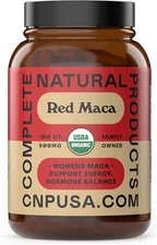 Complete Natural Products Organic Red Maca Root Capsules - 800Mg 100 Gelatinized