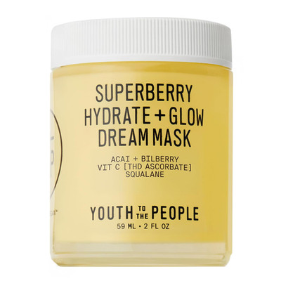 Superberry Hydrate + Glow Dream Mask - Hyaluronic Acid, Squalane, Vitamin C, Fac