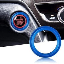 Aluminum Engine Start Stop Push Button Cover Trim Ring in Blue, Co Color: Blue