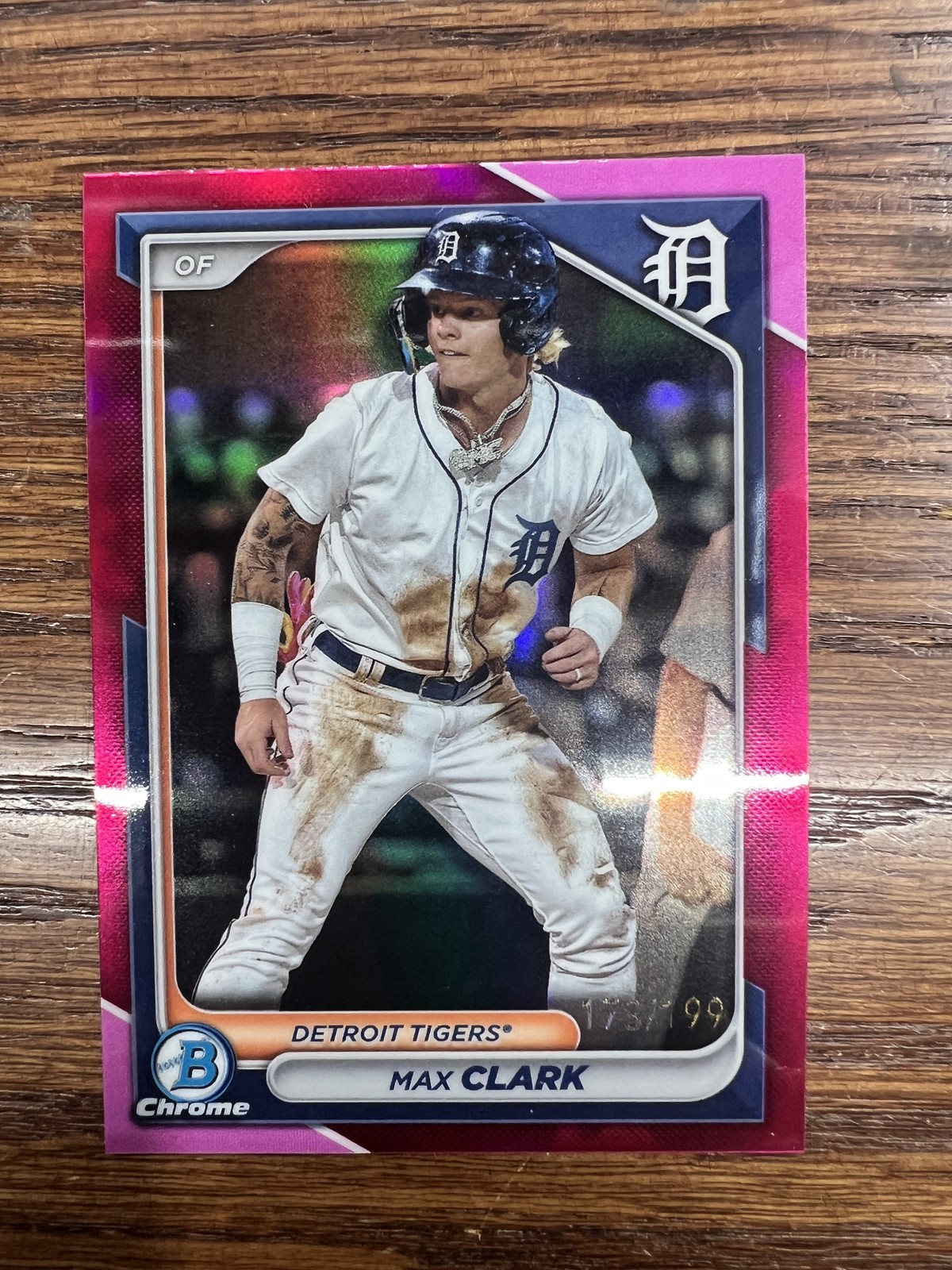 2024 Bowman #BCP-74 Max Clark Chrome Prospects Fuchsia Refractors #/199