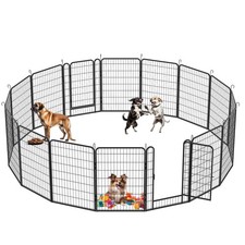 16 Panels Pet Dog Playpen Fence H39" Indoor Outdoor Exercise Pen RV Camping Yard