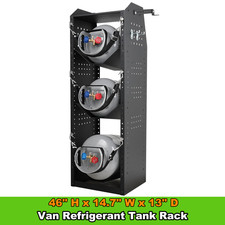 Cargo Van Shelving Refrigerant Tank Rack Steel Freon Tank 46 H X 14.7 W X 13d Cargo Van Shelving Refrigerant Tank Rack Steel Freon Tank 46 H X 14.7 W X 13d