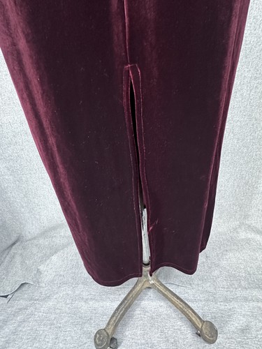 VINTAGE Forever 21 Dress Womens Medium Whimsigoth Burgundy Velvet Maxi USA Y2K - Picture 7 of 14