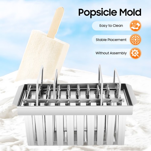 Ice Cream Stick Mold 20pcs Mold Cup Stainless Steel Popsicle Mold Commercial - Picture 5 of 19