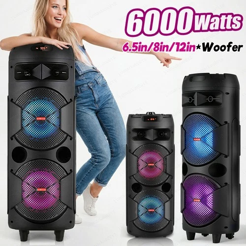 Dual Portable Bluetooth Speaker Sub woofer Deep Bass Sound System Party USB LOT