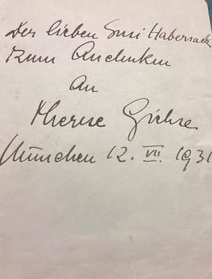 THERESE GIEHSE-Widmungsblatt an Susi Nicoletti( Susi Habersack),München 1931