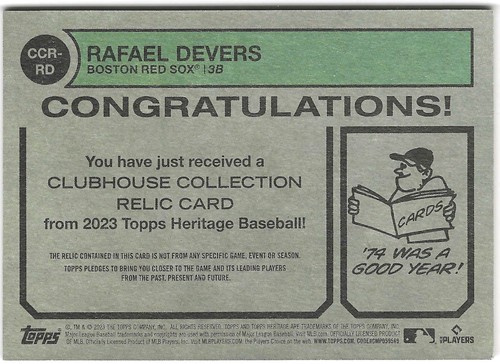 Topps Heritage Clubhouse Collection Memorabilia/Relic Cards - You Pick Upd 2/7 - Afbeelding 13 van 111