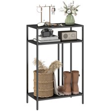 HOMCOM Tavolo Consolle Ingresso con 3 Ripiani, 55 cm, Nero