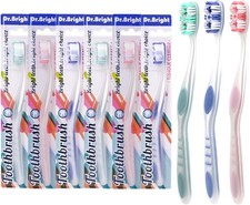Adult Toothbrushes Medium 6 Pack Medium Toothbrush Adults W/ Tongue Scraper