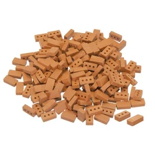 Miniature Bricks Clay Mini Wall Brick for Model Building Red 200PCS Scale 1/16