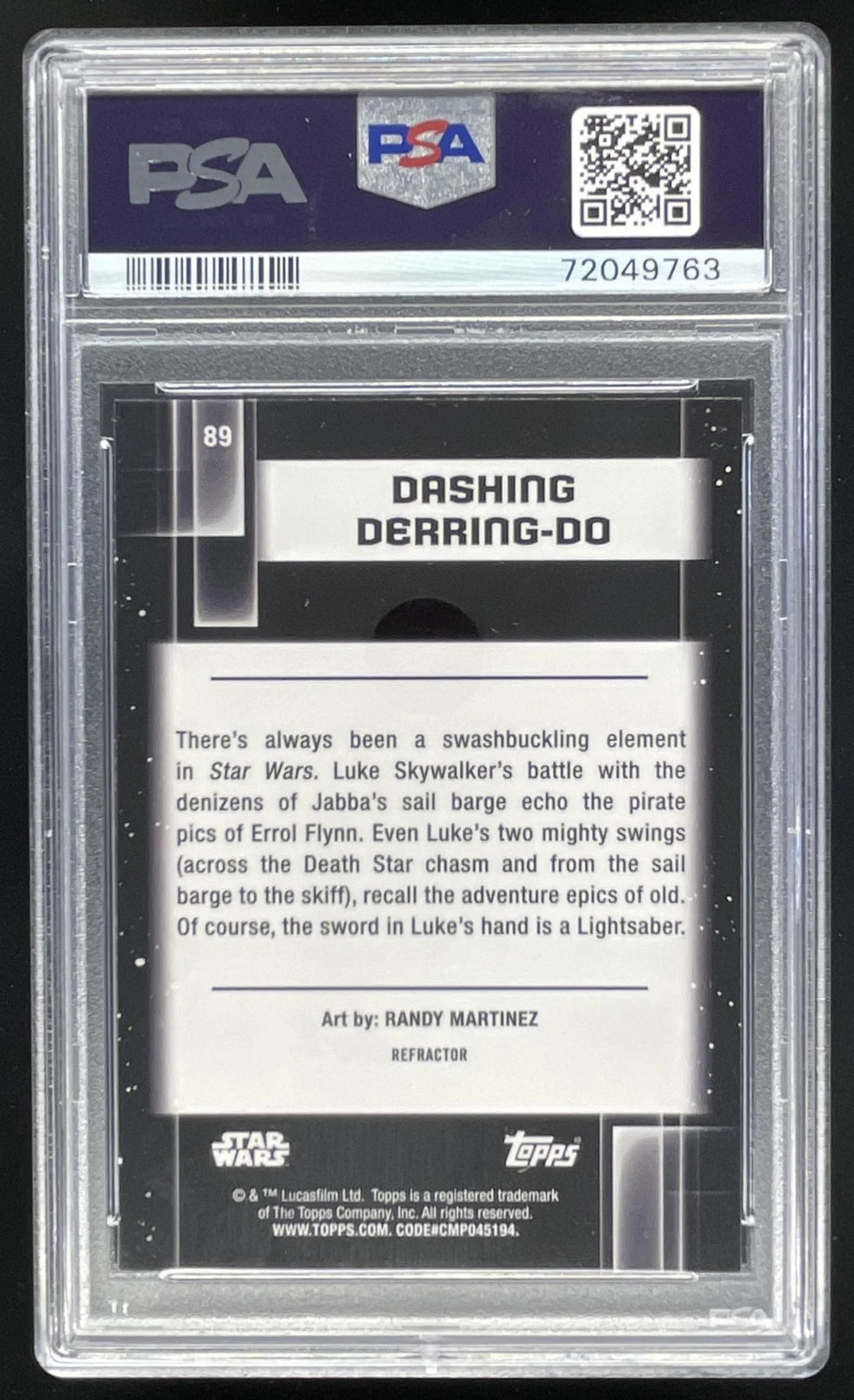 2021 Topps Chrome Star Wars Galaxy Refractor #89 Dashing Derring-Do PSA 10 view 2