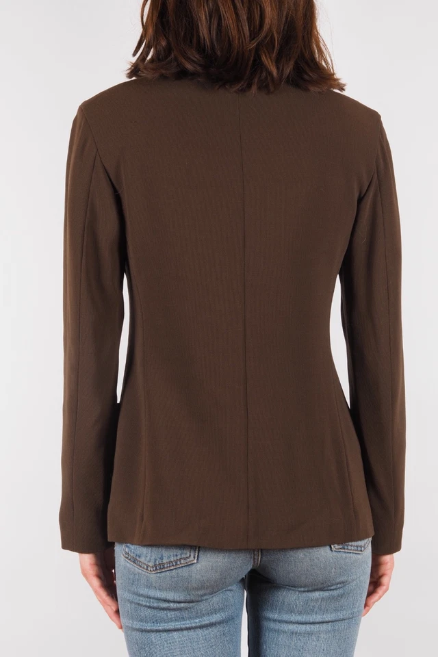 Jil Sander Vintage 90s Women's Brown Wool Minimalist Blazer Jacket EU 36 / US 4 - Image 3 of 4