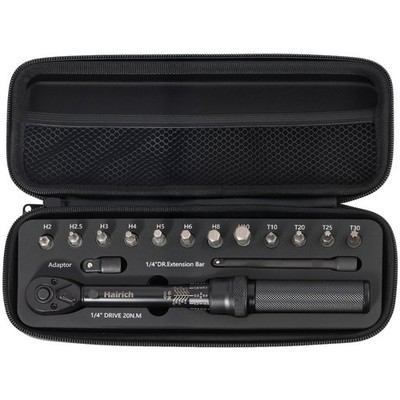 Fahrrad Drehmomentschlüssel 1/4 Zoll Set 15-teilig mit Innensechskant Torx Bits