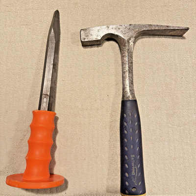 Mayhew Bull Point Chisel Steel 3/4'' x 12'' And Estwing Masons/Brick/Rock Hammer