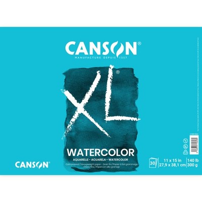 Canson XL Heavyweight Cold Press Watercolor Paper 11x15 Sheets 140lb 300gsm
