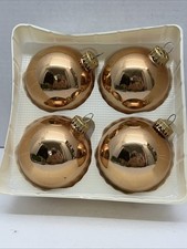 4 Christmas Krebs Glass  Ornaments 3" Brandy Germany