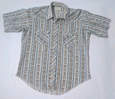 Wrangler USA Made Single Needle Long Tails Cowboy Button Shirt XL (17 1/2 x 35)