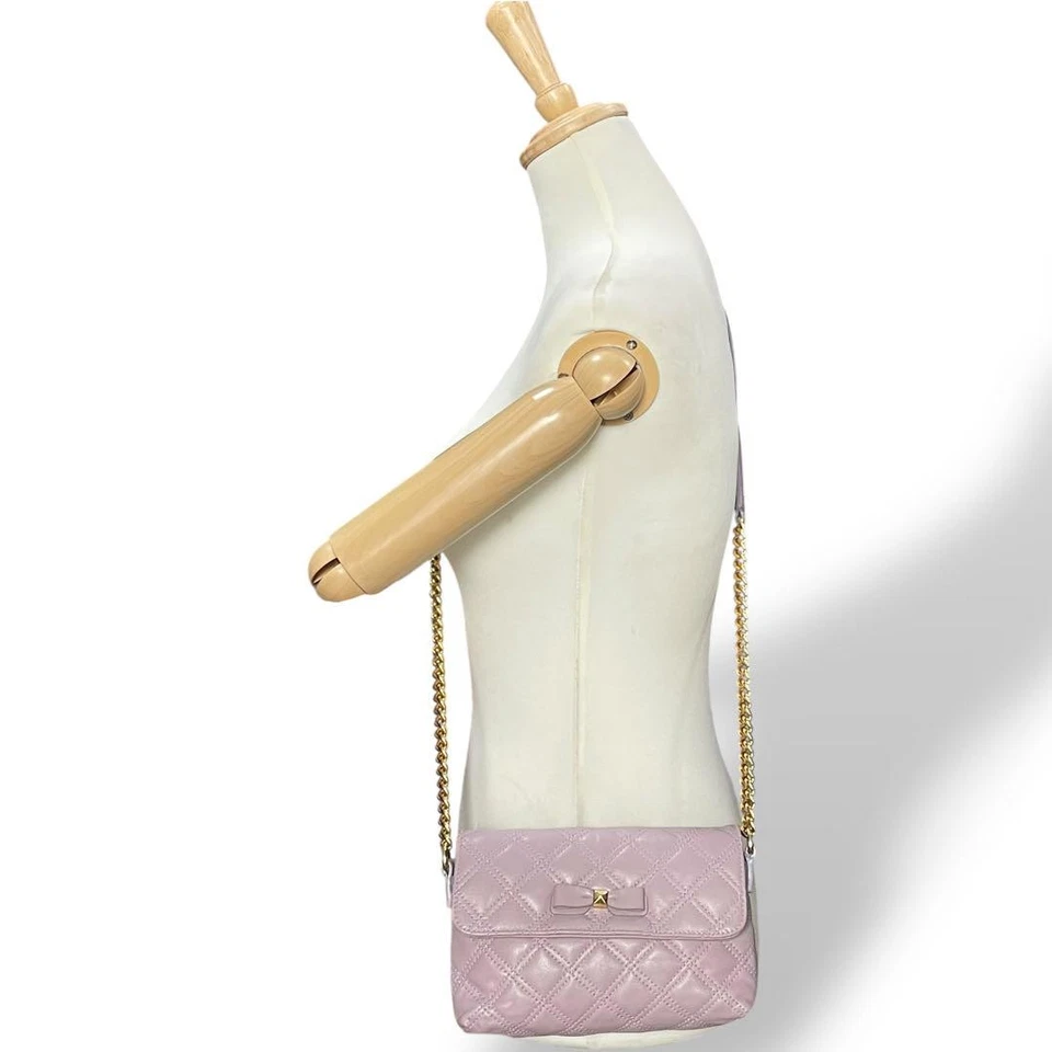 Auténtico bolso de hombro Marc Jacobs cadena acolchado cuero púrpura Foto 2 de 4