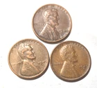 1949 P, D, S, Lincoln Wheat Cent, Penny, Fine Condition
