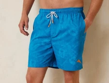 Tommy Bahama Naples Keep It Frondly Swim Trunks Men's 3XLB Nova Blue 6" $99 NWT