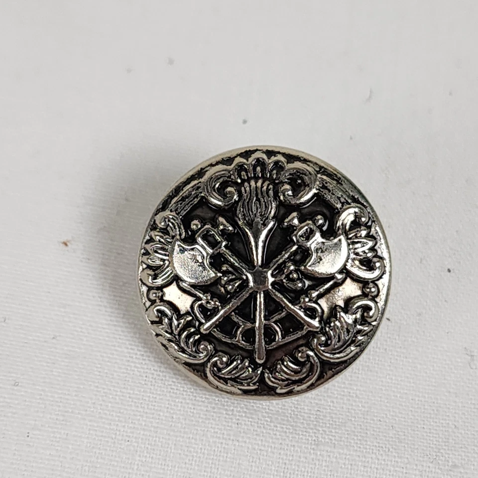 Vintage Coat of Arms Silver Buttons Shank Double Battle Axe Military Style Lot - Image 2 of 4