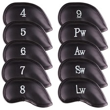 All Teed Up Premium Magnetic Leather Iron and Wedge Golf Club Head Black