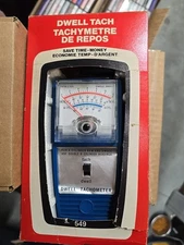 Dwell Tachometer Model 549 Measure Dwell and RPM on 4,6,8 Cylinder Engines w Box