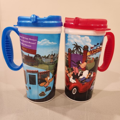 Nachfüllbare Souvenir-Tasse Walt Disney World Parks im Ruhestand rot blau kostenloser Versand - Bild 2 von 3
