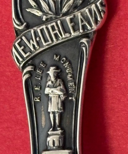 R. E. Lee Monument New Orleans LA Sterling Silver 12g 4” Souvenir Spoon - Picture 5 of 11