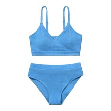 Teenage Girls Summer Swimsuits, Little Girl Solid Bikinis Bathing Suit 11-12Y