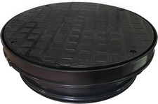 320mm Round Drain Cover & Frame Manhole Inspection Chamber Outdoor Underground
