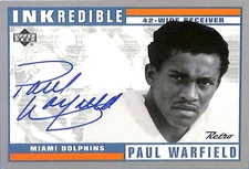 1999 Upper Deck Retro Paul Warfield Auto Autograph Inkcredible Dolphins