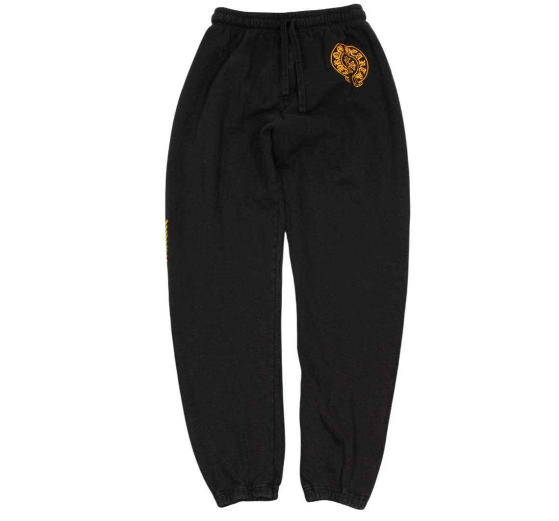 Chrome Hearts Horseshoe Jogger Black Gold Size Medium Website Logo Sweat Pants