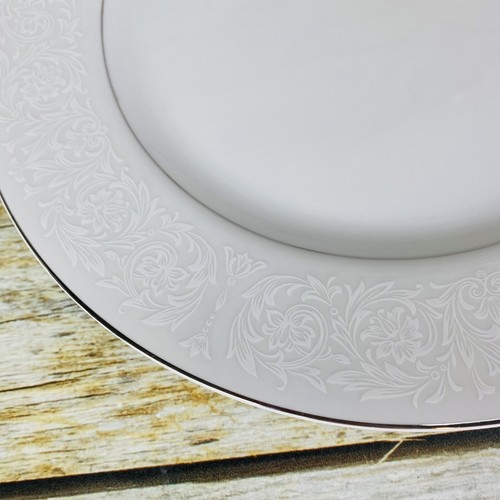 Carlton China PLYMOUTH 303 White Scrolls On Rim Japan China Dinner Plates Set 4 - Picture 14 of 17
